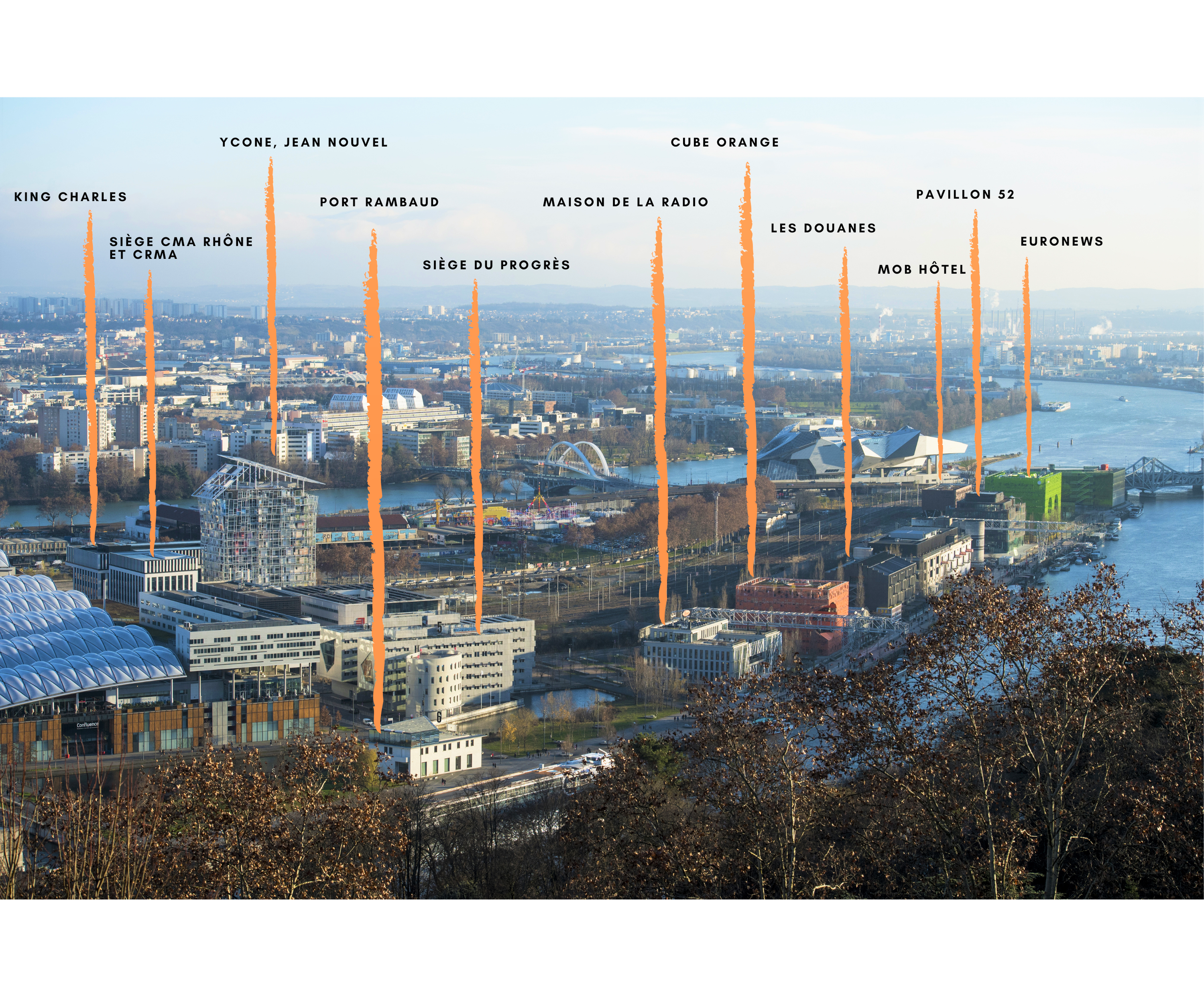 Les bâtiments construits par Cardinal à Lyon Confluence